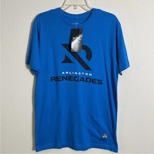 NWT XFL Arlington Renegades Men's Med Blue T-Shirt Football XFL 100% Cotton